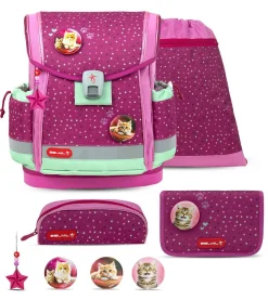 Belmil Classy Plus Schulranzen-Set 5-tlg. - MINT BURGUNDY