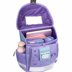 Belmil Classy Schulranzen-Set 4-tlg. - PURPLE BLUE BUTTERFLY