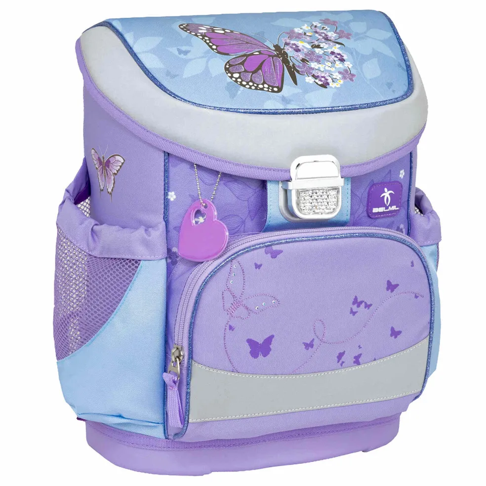 Belmil Mini-Fit Schulranzen-Set 4-tlg. - PURPLE BLUE BUTTERFLY