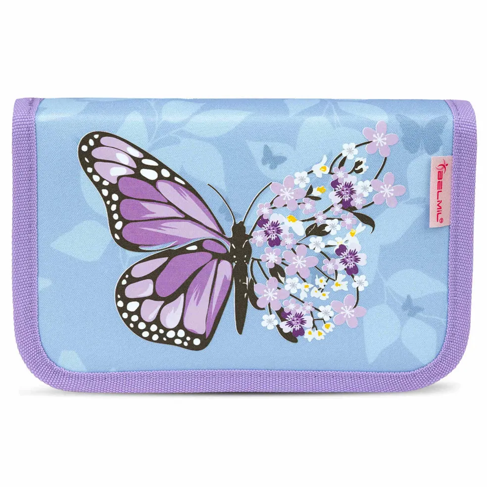 Belmil Mini-Fit Schulranzen-Set 4-tlg. - PURPLE BLUE BUTTERFLY