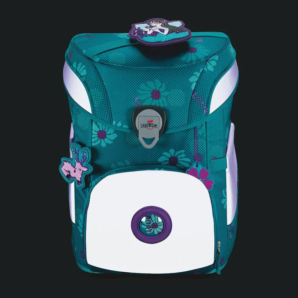 DerDieDas ErgoFlex Easy Exklusiv Superflash - FAIRY FLOWER - Schulranzen-Set 5-teilig