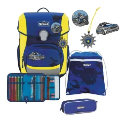 Scout Alpha DIN - BLUE POLICE - Schulranzen-Set 4-teilig