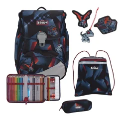 Scout Alpha Exklusiv LED - GRAVITY - Schulranzen-Set 4-teilig