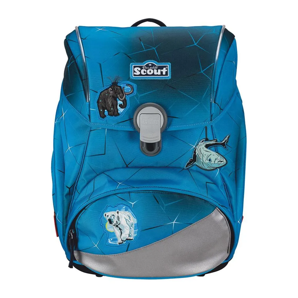 Scout Alpha Exklusiv Safety Light - POLAR BLUE - Schulranzen-Set 5-teilig