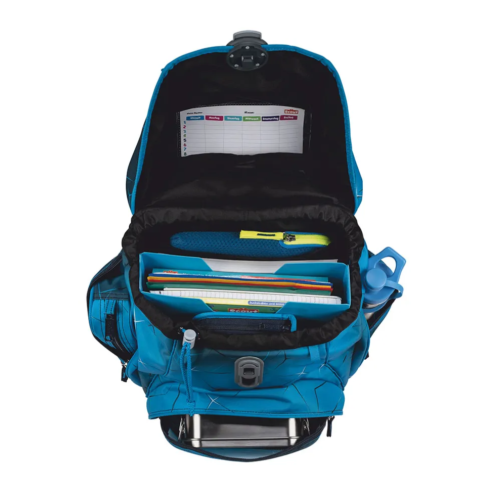 Scout Alpha Exklusiv Safety Light - POLAR BLUE - Schulranzen-Set 5-teilig