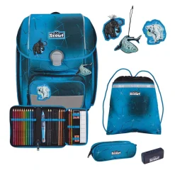 Scout Genius Exklusiv Safety Light - POLAR BLUE - Schulranzen-Set 5-teilig