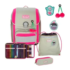 Scout Schulranzen Genius - PINK CHERRY - Set 4-tlg.