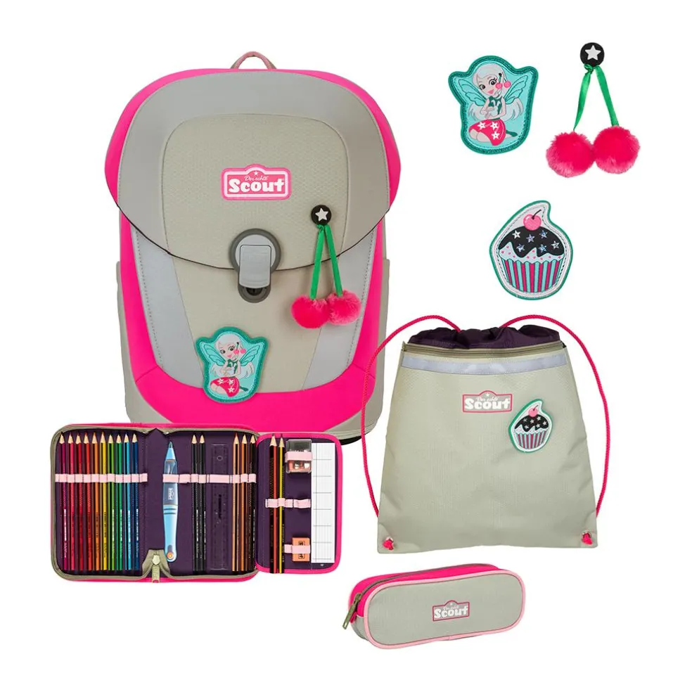 Scout Schulranzen Sunny II - PINK CHERRY - Set 4-tlg.
