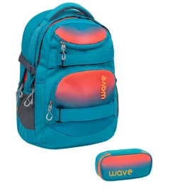Wave Rucksack Set 2-tlg. Infinity - OMBRE NEON ORANGE AND BLUEBIRD