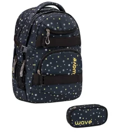 Wave Rucksack Set 2-tlg. Infinity - BLACK AND YELLOW DOTS